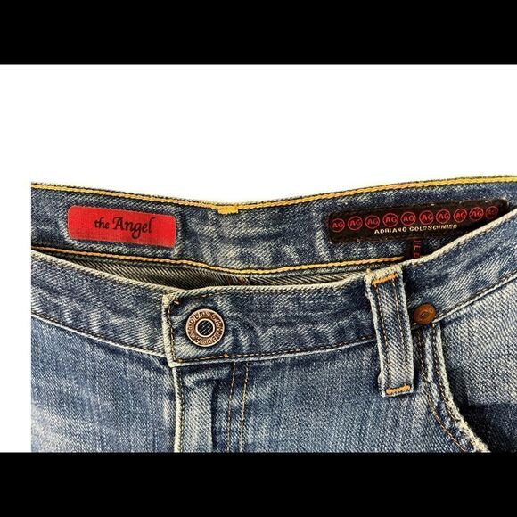 Men's Adriano Goldschmied Angel Cut Distressed Basic Wash Denim Straight Leg 36W - Picture 1 of 7